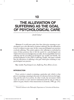 the alleviation of suffering as the goal of psychological care