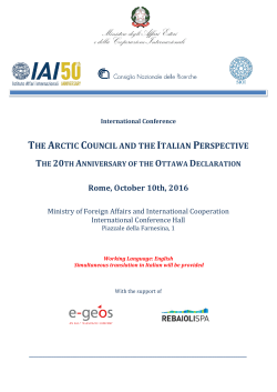 THE ARCTIC COUNCIL AND THE ITALIAN PERSPECTIVE Rome
