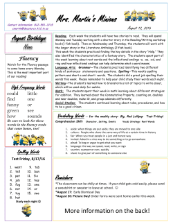 Mrs. Martin`s Minions