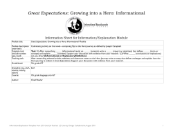 Great Expectations: Growing into a Hero: Informational