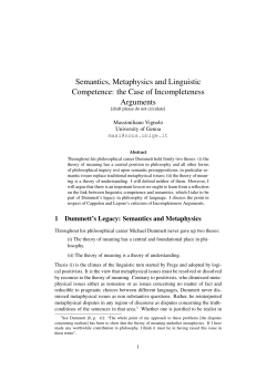 Semantics, Metaphysics and Linguistic Competence: the Case of