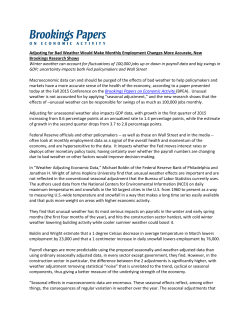 Adjusting for Bad Weather Would Make Monthly Employment