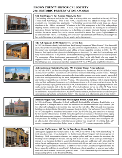 2011 Awards - Brown County Historical Society