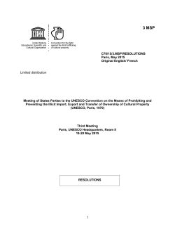 1 C70/15/3.MSP/RESOLUTIONS Paris, May 2015 Original English