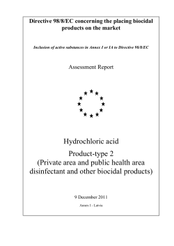 Hydrochloric acid Product-type 2 (Private area and