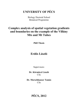 UNIVERSITY OF P&Eacute;CS Complex analysis of spatial vegetation