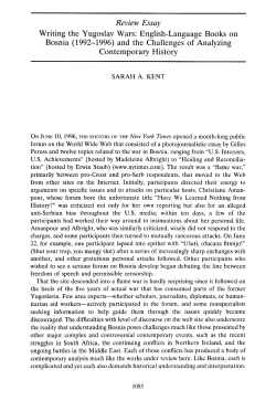 Writing the Yugoslav Wars: English