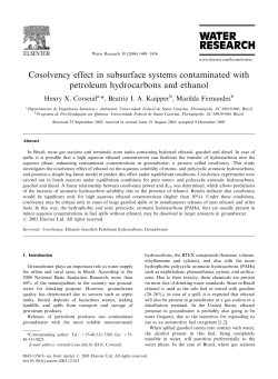 Cosolvency effect in subsurface systems contaminated with