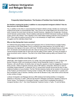 Frequently Asked Questions: The Exodus of Families from Central