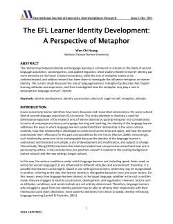 The EFL Learner Identity Development: A Perspective of Metaphor