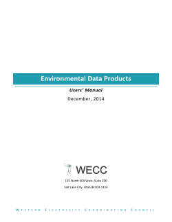 Environmental Data Products User`s Manual