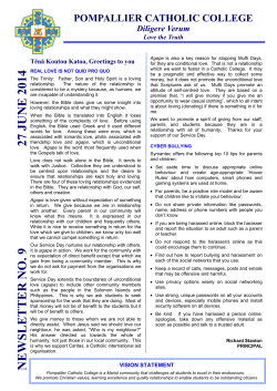 2014-06-27 Newsletter - Pompallier catholic College