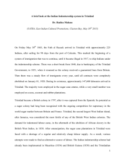 A brief look at the Indian Indentureship system in