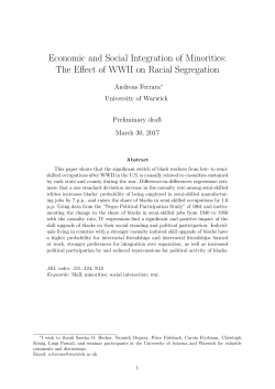 Economic and Social Integration of Minorities: The Effect of WWII on