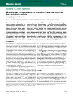Hematopoietic transcription factor mutations