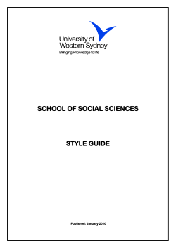 school of social sciences style guide