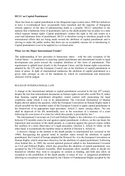 HCLU on Capital Punishment