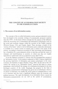 THE CONCEPT OF AN INFORMATION SOCIETY IN THE