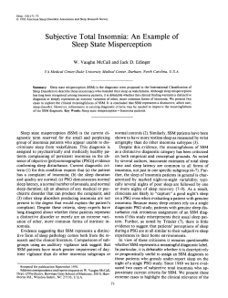 Subjective Total Insomnia: An Example of Sleep
