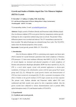 Growth and Studies of Halides doped Zinc Tris