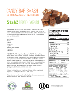 stakz Candy Bar Smash nutrition facts + ingredients