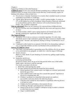 Chapter 6 ECE 120 Supporting Children in Stressful Situations