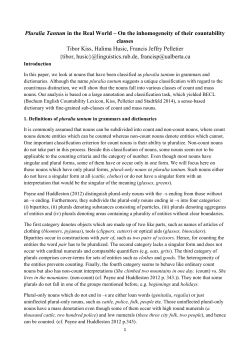 Pluralia Tantum in the Real World &ndash; On the inhomogeneity of their