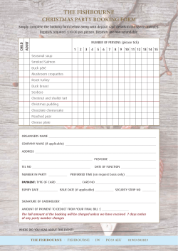 the fishbourne christmas party booking form