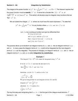 Lecture 5-5A: Integration by Substitution