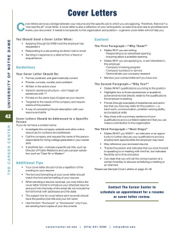 Cover Letters - Notre Dame Career Center