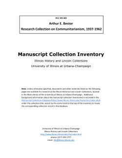 IHLC MS 468 - Arthur E. Bestor Collection