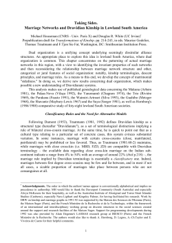 Taking Sides. Marriage Networks and Dravidian Kinship in Lowland
