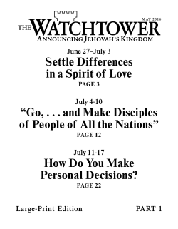 Settle Differences in a Spirit of Love &ldquo;Go, . . . and Make Disciples of