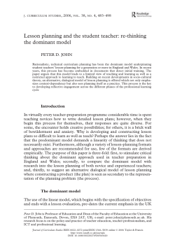 Lesson planning and the student teacher: re