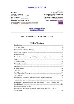 Advocacy in International Arbitration