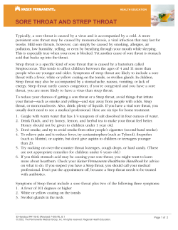 sore throat or a Strep throat