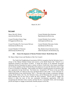 NENA Letter re Pritchett - North End Neighborhood Association