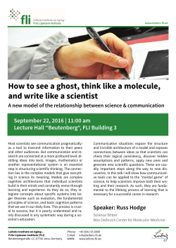 How to see a ghost, think like a molecule, and write like a scientist