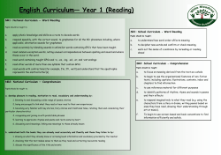 English Curriculum&mdash; Year 1 (Reading)