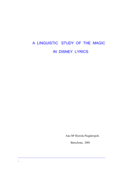 a linguistic study of the magic in disney lyrics