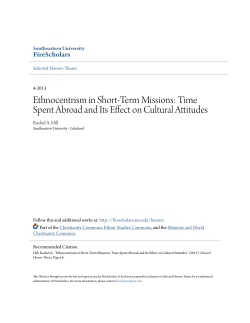 Ethnocentrism in Short-Term Missions: Time Spent