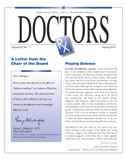 Playing Defense - Professionals Advocate Insurance Company