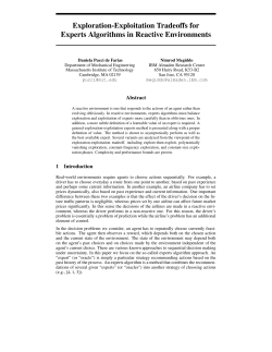 Exploration-Exploitation Tradeoffs for Experts Algorithms in Reactive