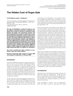 The Hidden Cost of Organ Sale