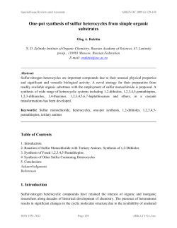 One-pot synthesis of sulfur heterocycles from simple