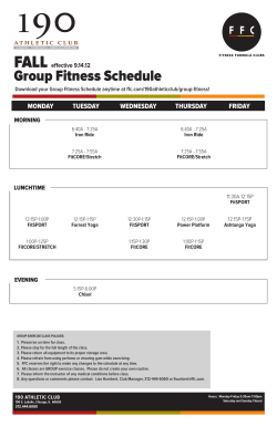 Group Fitness Schedule - Fitness Formula Clubs