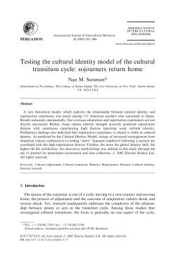 Testing the cultural identity model of the cultural transition cycle