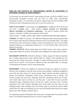 Haiti and Kobe earthquakes - Whitworth Community High School