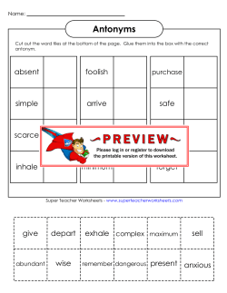 Antonyms - Super Teacher Worksheets