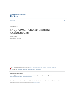 ENG 3700-001: American Literature: Revolutionary Era